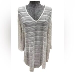 Jordan Taylor one piece swimsuit coverup-nylon/spandex-size large-EUC-3/4 sleeve